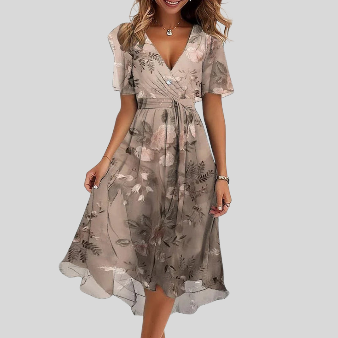 Camille | Elegant Floral Midi Dress