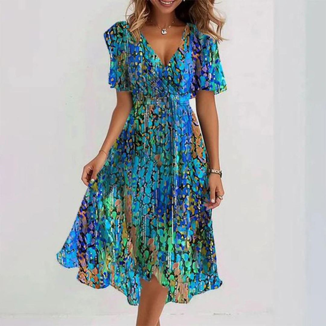 Camille | Elegant Floral Midi Dress