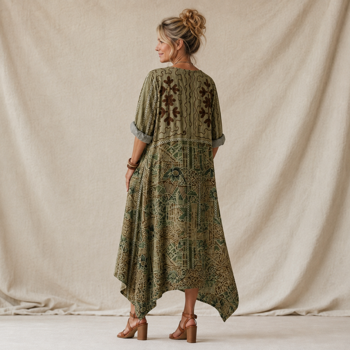 Aleta | Button Front Oversized Pocket Midi Dress