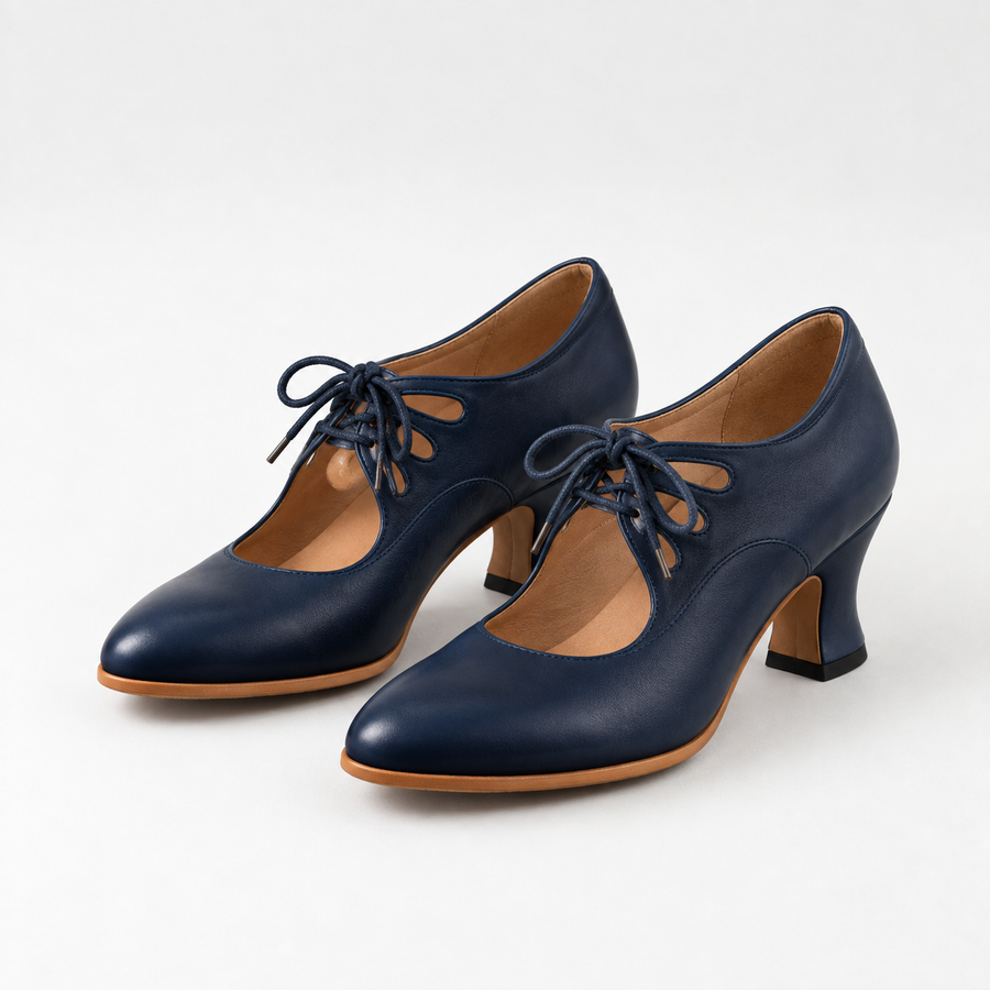 Camille Leather Lace Heels