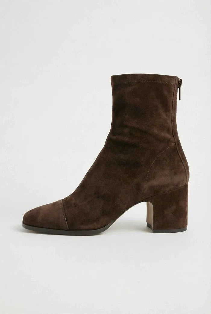 Nora | Square-Toe Suede Ankle Boots