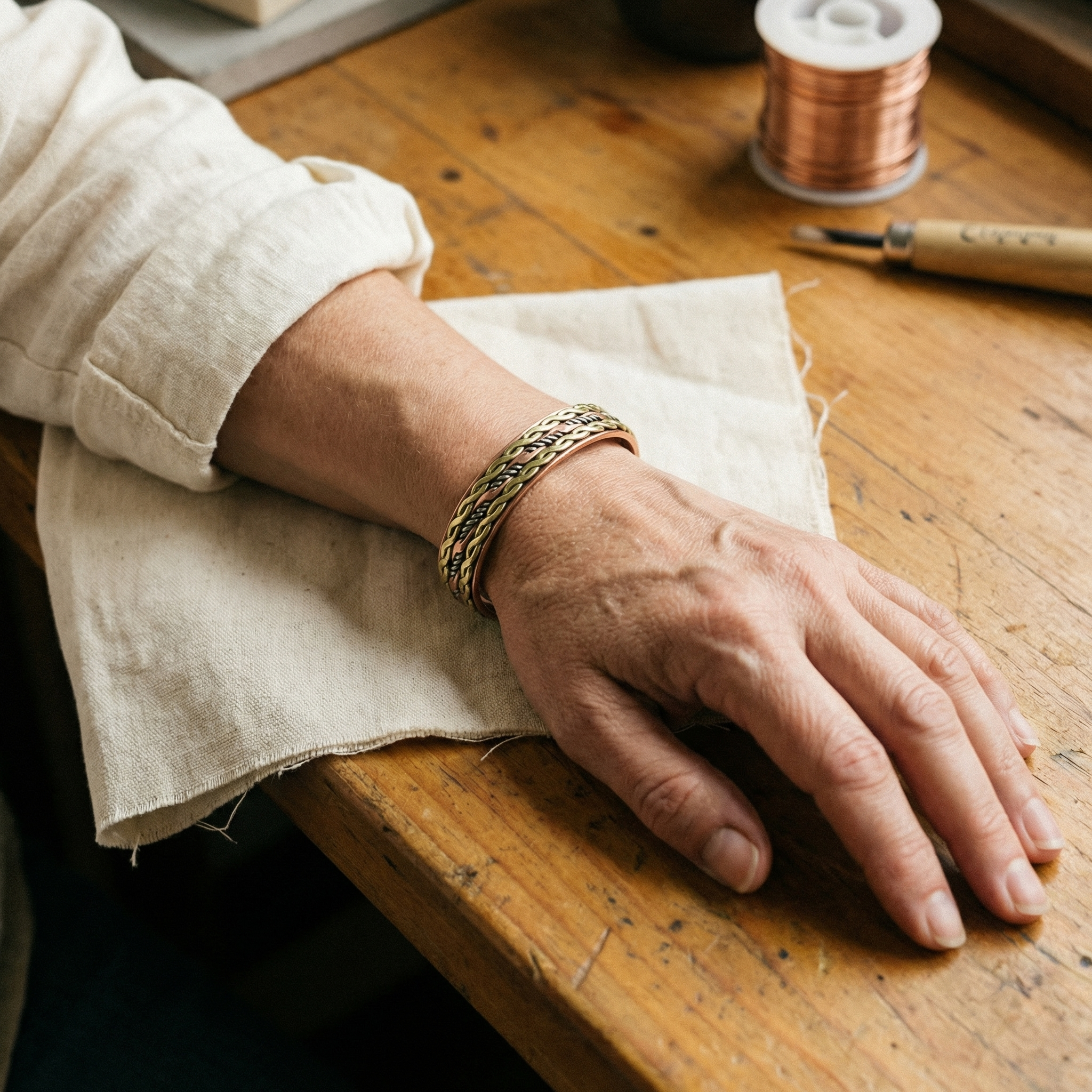 Amelia's Weave Copper Bracelet