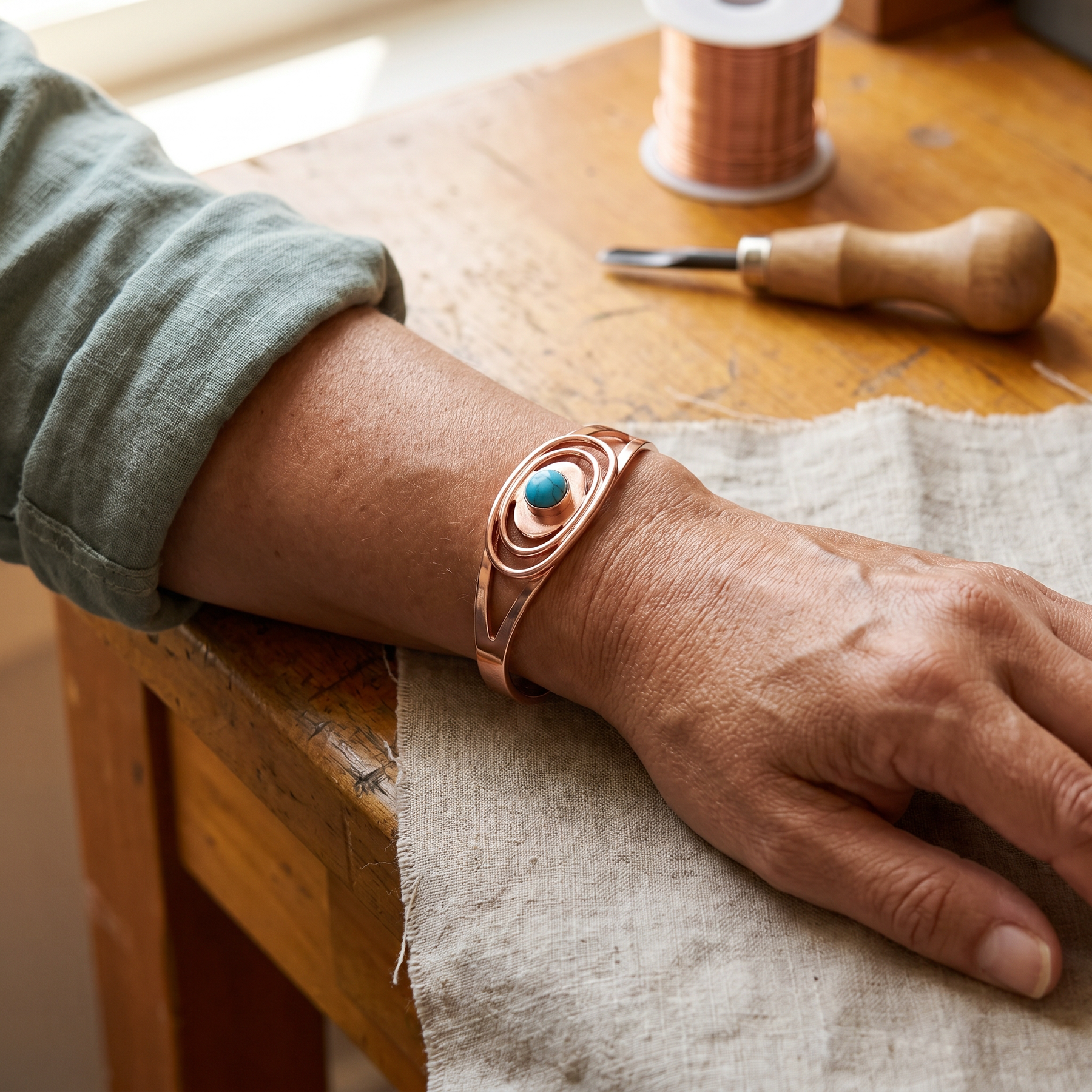 Amelia's Sedge Copper Bracelet